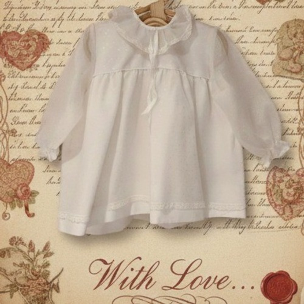 Baby Girl White Lace Trim Gown Gold Frill Sparkle‎ Polka Dot Valentines